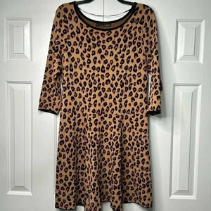 Chetta B cheetah print sweater dress size XL
